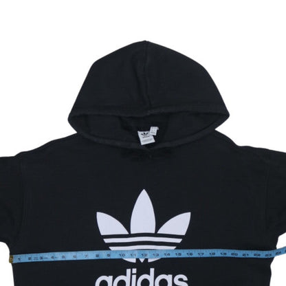 Adidas Womens Black Pullover Hoodie Size 18 Trefoil Logo Sweatshirt