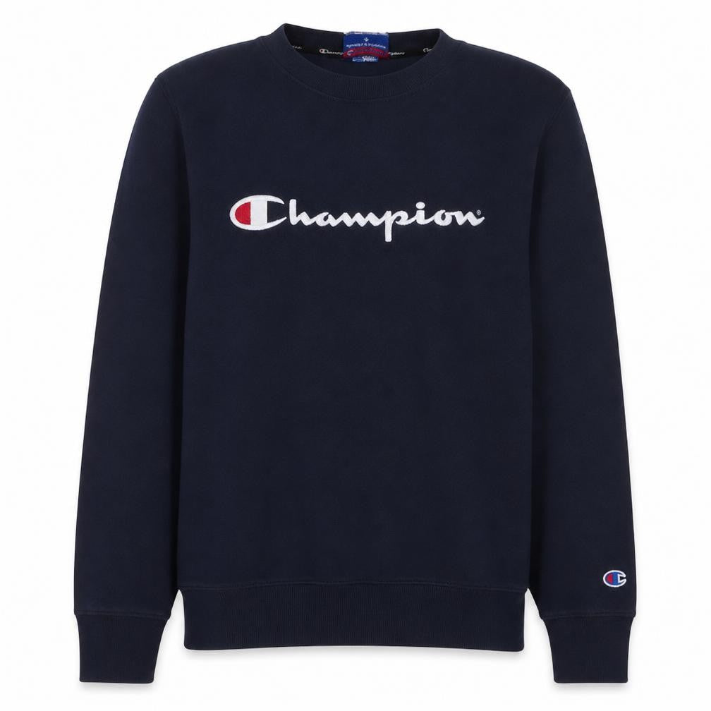 Champion Men's Blue Crew Neck Logo Pullover Sweatshirt Size M