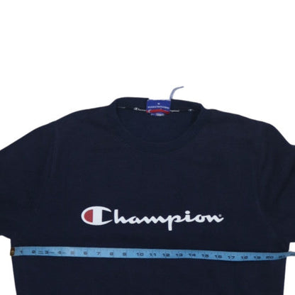 Champion Men's Blue Crew Neck Logo Pullover Sweatshirt Size M