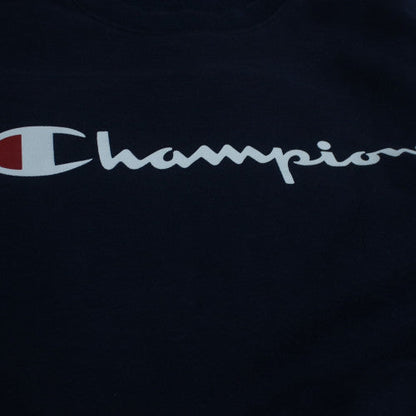 Champion Men's Blue Crew Neck Logo Pullover Sweatshirt Size M