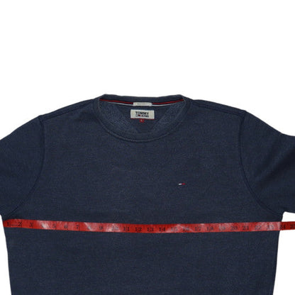 Tommy Jeans Men's Blue Crew Neck Pullover Sweatshirt L Regular Fit