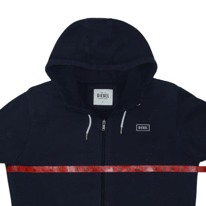 Diesel Men's Black Full Zip Hoodie L Regular Fit Cotton Blend