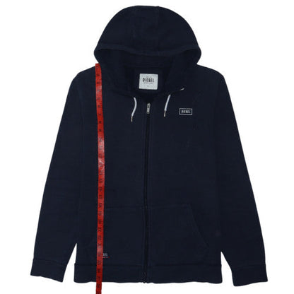 Diesel Men's Black Full Zip Hoodie L Regular Fit Cotton Blend