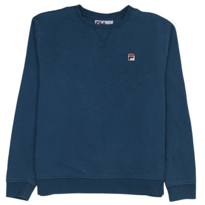 Fila Womens Blue XL Pullover Sweatshirt Crew Neck Cotton Blend