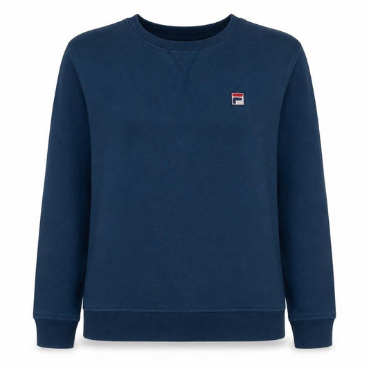 Front view of Fila women’s blue xl pullover sweatshirt crew neck cotton blend