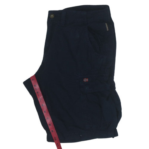 Napapijri Men Blue Cargo Shorts Size 34 Regular Fit Cotton