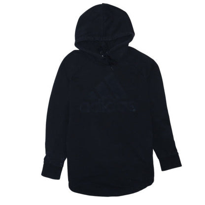 Adidas Womens Black Pullover Hoodie Size M Logo Fleece Sweatshirt