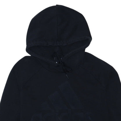 Adidas Womens Black Pullover Hoodie Size M Logo Fleece Sweatshirt