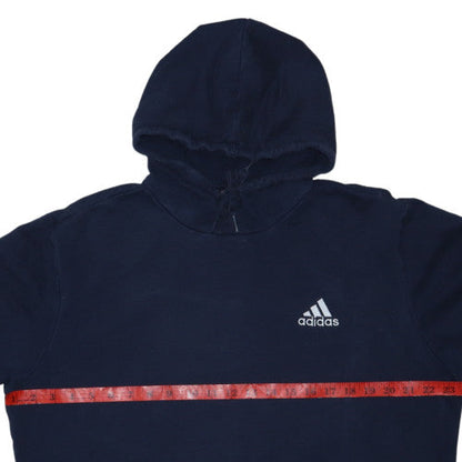 Adidas Men Blue Pullover Hoodie Medium Fleece Sportswear