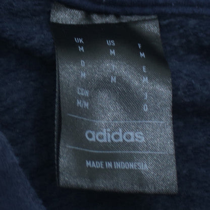 Adidas Men Blue Pullover Hoodie Medium Fleece Sportswear