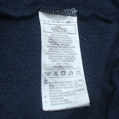Adidas Men Blue Pullover Hoodie Medium Fleece Sportswear