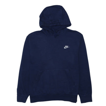 Nike Men's Navy Blue Pullover Hoodie Large Cotton Fleece