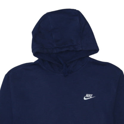 Nike Men's Navy Blue Pullover Hoodie Large Cotton Fleece