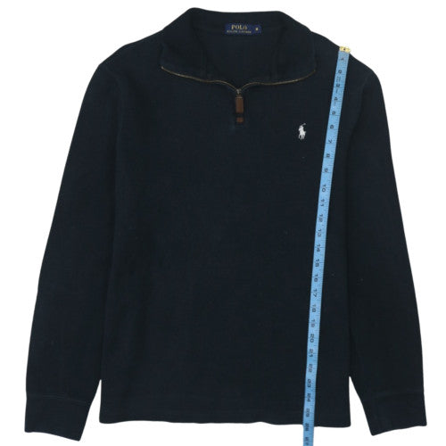 Ralph Lauren Men's Black Cotton 1/4 Zip Jumper Size M