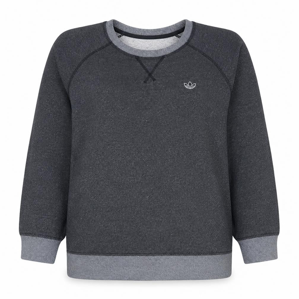 Front view of Adidas Originals Women Grey Crew Neck Sweatshirt, size L