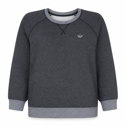 Front view of Adidas Originals Women Grey Crew Neck Sweatshirt, size L