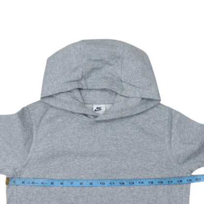 Nike Boys Grey XL Pullover Hoodie with Logo Print and Kangaroo Pocket