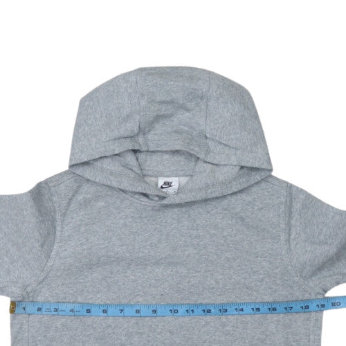 Nike Boys Grey XL Pullover Hoodie with Logo Print and Kangaroo Pocket