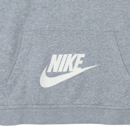 Nike Boys Grey XL Pullover Hoodie with Logo Print and Kangaroo Pocket
