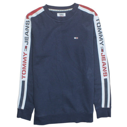 Tommy Jeans Men's Blue Logo Sweatshirt L Crew Neck Pullover