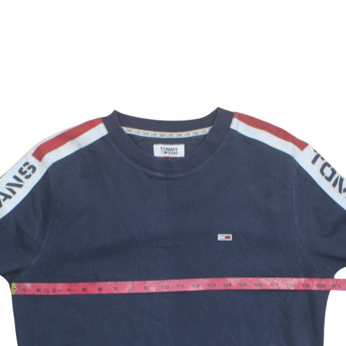Tommy Jeans Men's Blue Logo Sweatshirt L Crew Neck Pullover