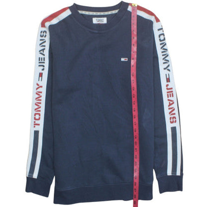 Tommy Jeans Men's Blue Logo Sweatshirt L Crew Neck Pullover