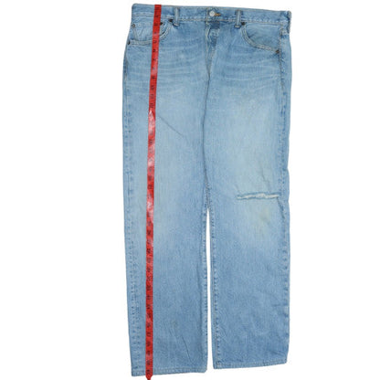 Levi Strauss 501 Men's Blue 36W 32L Straight Leg Distressed Jeans