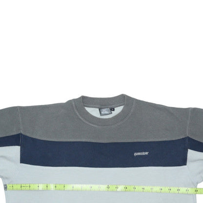 Quiksilver Men's Grey Colour Block Crew Neck Sweatshirt M
