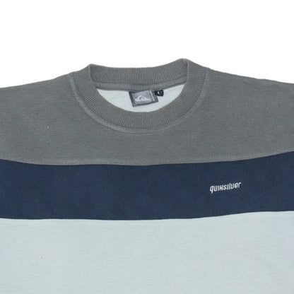 Quiksilver Men's Grey Colour Block Crew Neck Sweatshirt M