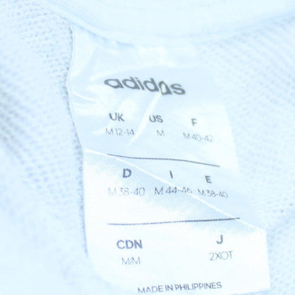 Adidas Womens White Pullover Hoodie M 12-14 Logo Print Casual