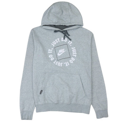 Nike Men's Grey Pullover Hoodie L Regular Fit Just Do It Fleece
