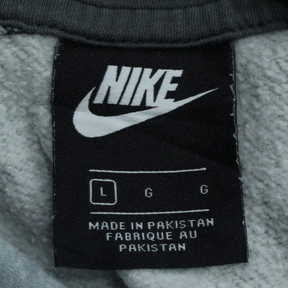 Nike Men's Grey Pullover Hoodie L Regular Fit Just Do It Fleece