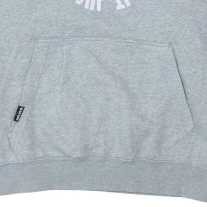 Nike Men's Grey Pullover Hoodie L Regular Fit Just Do It Fleece