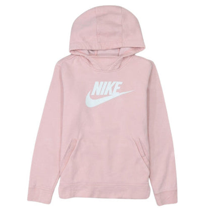 Nike Girls Pink Pullover Hoodie 146cm Hooded Fleece Sweatshirt