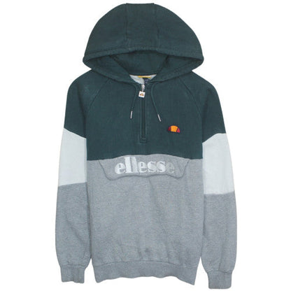 Ellesse Mens Grey Colour Block 1/2 Zip Hoodie M