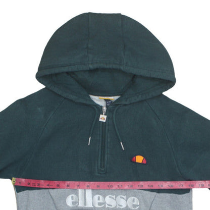 Ellesse Mens Grey Colour Block 1/2 Zip Hoodie M