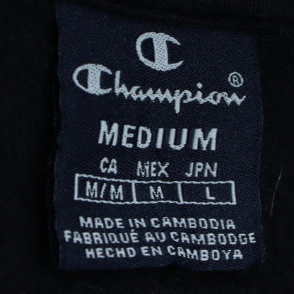 Champion Women's Black Medium Pullover Hoodie with Logo Print