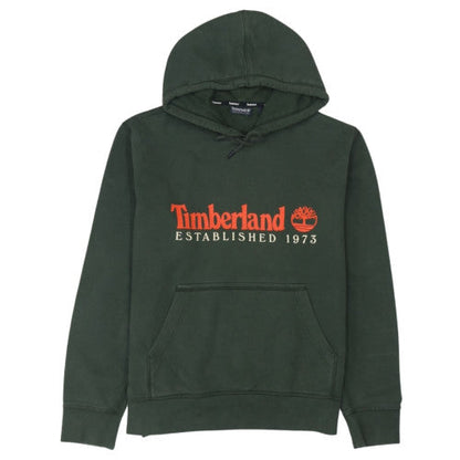 Timberland Men's Green Pullover Hoodie L Logo Graphic Outdoor