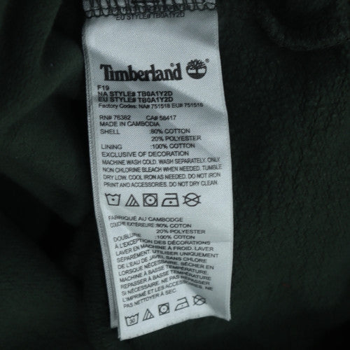 Timberland Men's Green Pullover Hoodie L Logo Graphic Outdoor