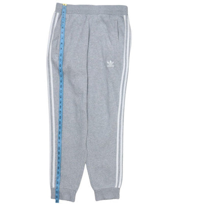 adidas Men Grey Jogger Trousers M Regular Fit Fleece Logo