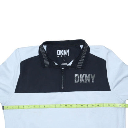 DKNY Golf Men's White Black Track Jacket L 1/2 Zip Activewear