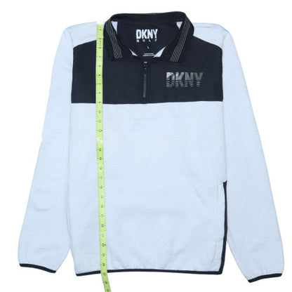 DKNY Golf Men's White Black Track Jacket L 1/2 Zip Activewear