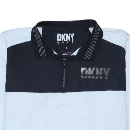 DKNY Golf Men's White Black Track Jacket L 1/2 Zip Activewear