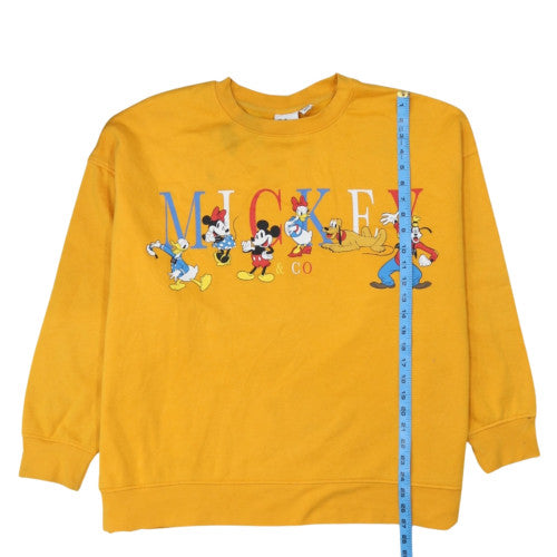 Disney Women's Yellow Mickey & Co Sweatshirt Size 2XL Cotton Blend