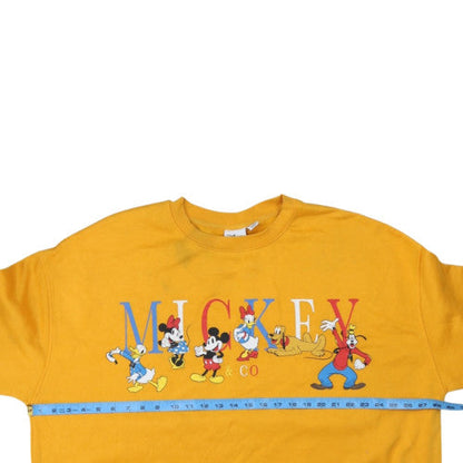 Disney Women's Yellow Mickey & Co Sweatshirt Size 2XL Cotton Blend
