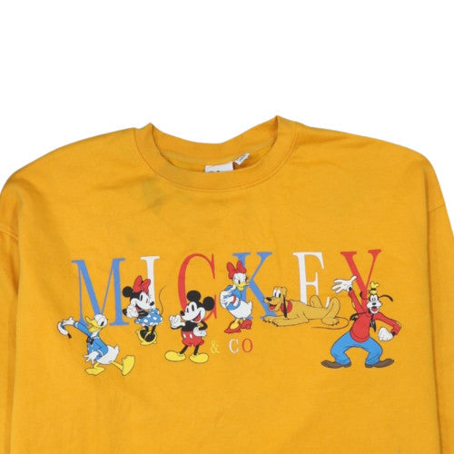 Disney Women's Yellow Mickey & Co Sweatshirt Size 2XL Cotton Blend