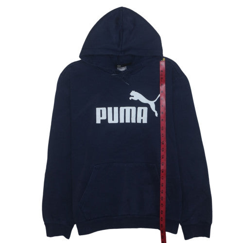 Puma Mens Blue Pullover Hoodie Size L Graphic Logo Sportswear