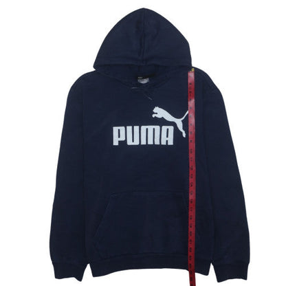 Puma Mens Blue Pullover Hoodie Size L Graphic Logo Sportswear
