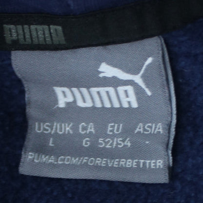 Puma Mens Blue Pullover Hoodie Size L Graphic Logo Sportswear