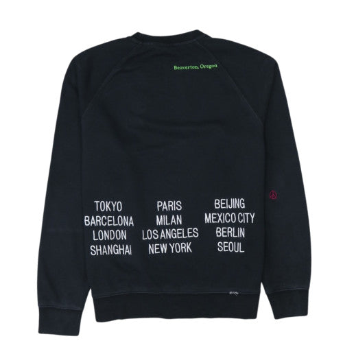 Nike Mens Black City Graphic Sweatshirt L Pullover Crew Neck